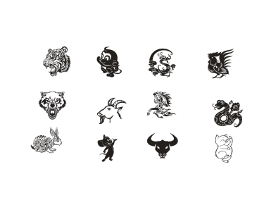 十二生肖矢量圖ai/plt/dxf免費下載