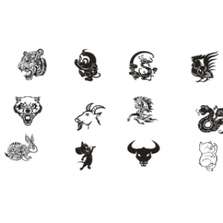 十二生肖矢量圖ai/plt/dxf免費下載